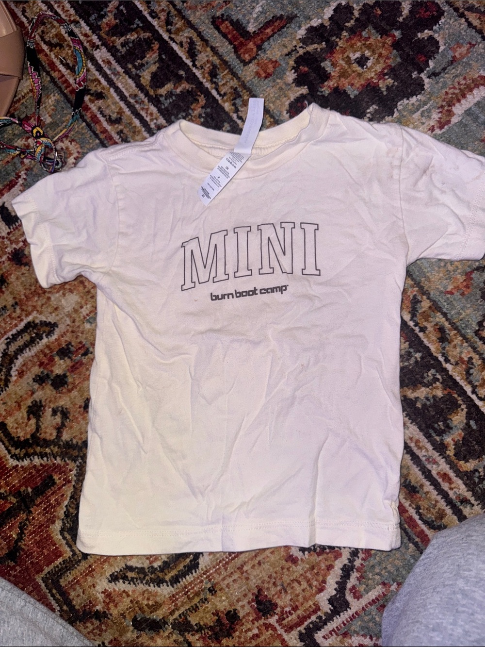 Mini Burnboat Camp Kids Cream Graphic Tee
